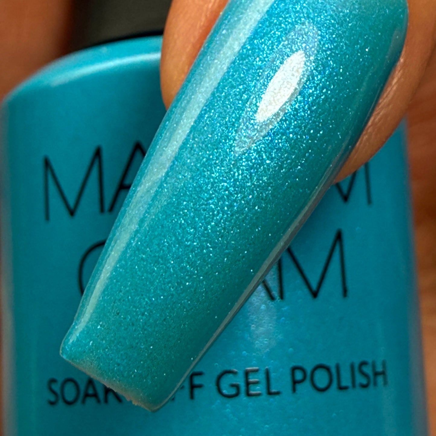 MADAM GLAM - Aqua Shine - TEAL GLITTER GEL NAIL POLISH