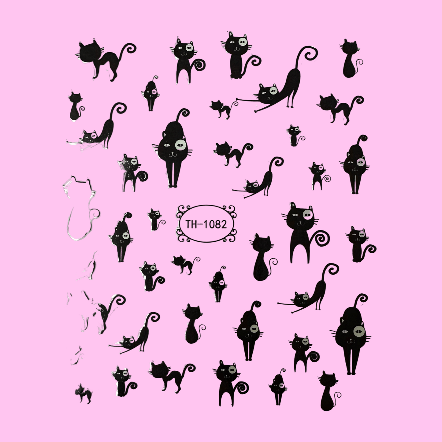 Black Cat Halloween Nails Self Adhesive Sticker