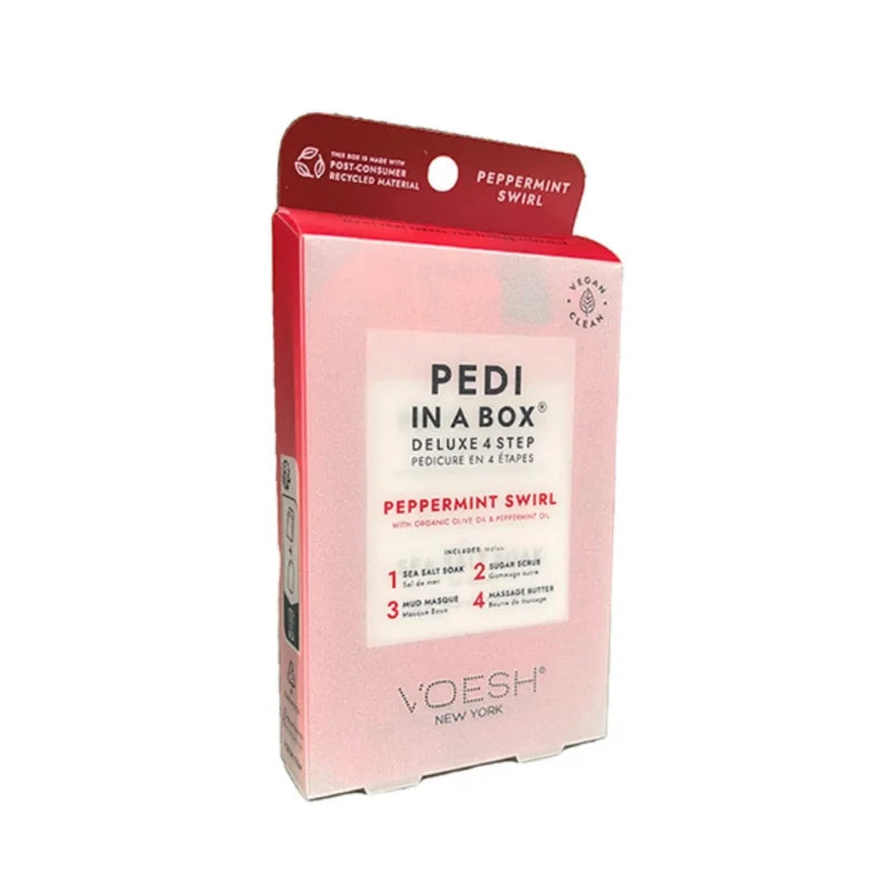 Voesh New York Deluxe 4 Step - Pedicure Kit - Peppermint Swirl