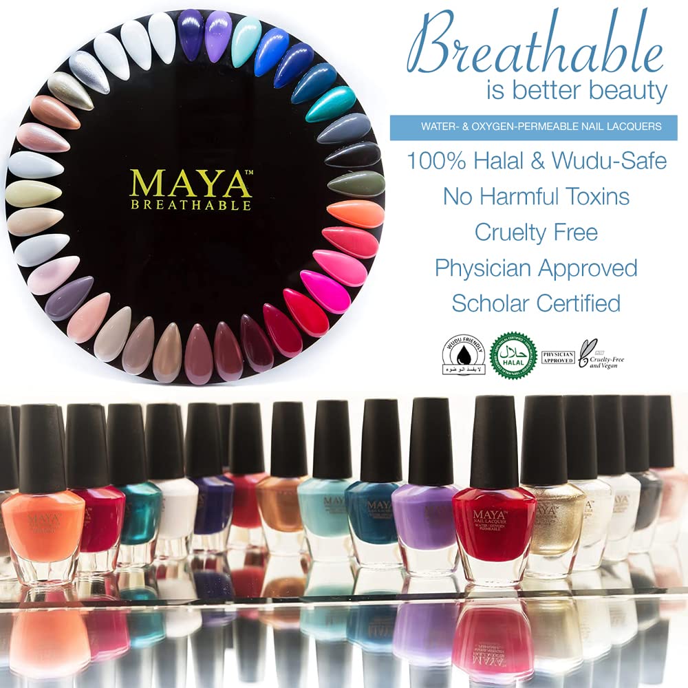 Crimson Glow - Burgundy Halal Nail Polish - Maya