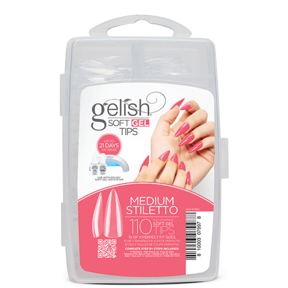 Gelish Soft Gel Nail Tips, 110 Count - Medium Stiletto