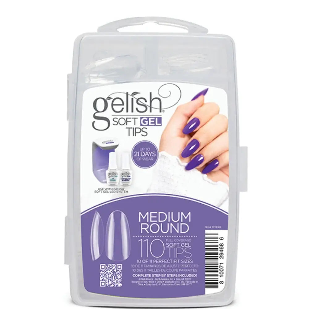 Gelish Soft Gel Nail Tips, 110 Count - Medium Round