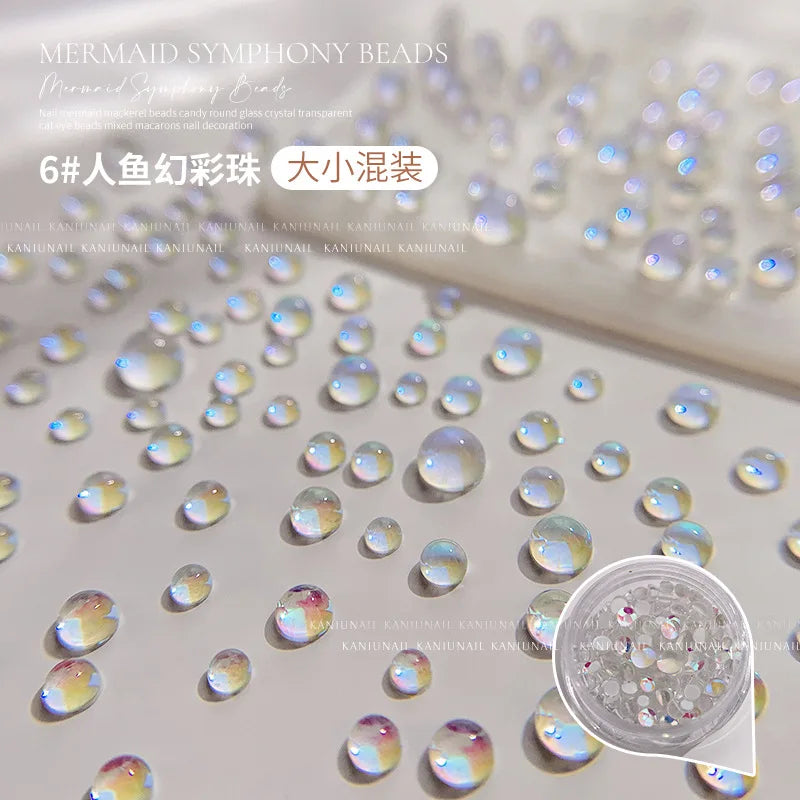 Aurora Bubble Beads Nail Art Charms
