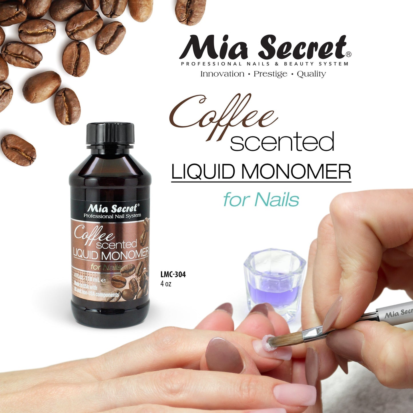 MIA SECRET Coffee Scented Liquid Monomer 8oz