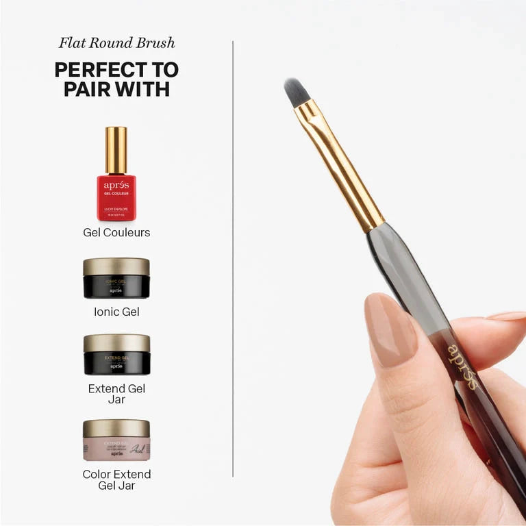 Professional Gel Nail Brush - Aprés Flat Round