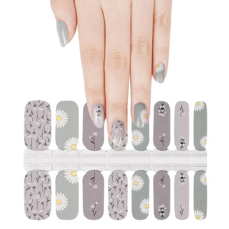 Gel Nail Strips - White Daisy Days