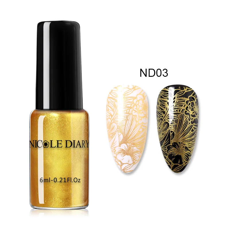 NICOLE DIARY Stamping Polish – Black, White & Color Options