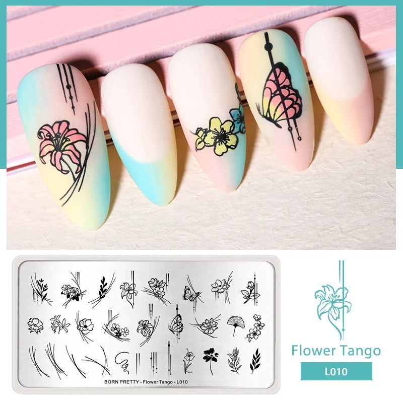 BORN PRETTY Nail Stamping Plates – Butterfly, Lace, Floral