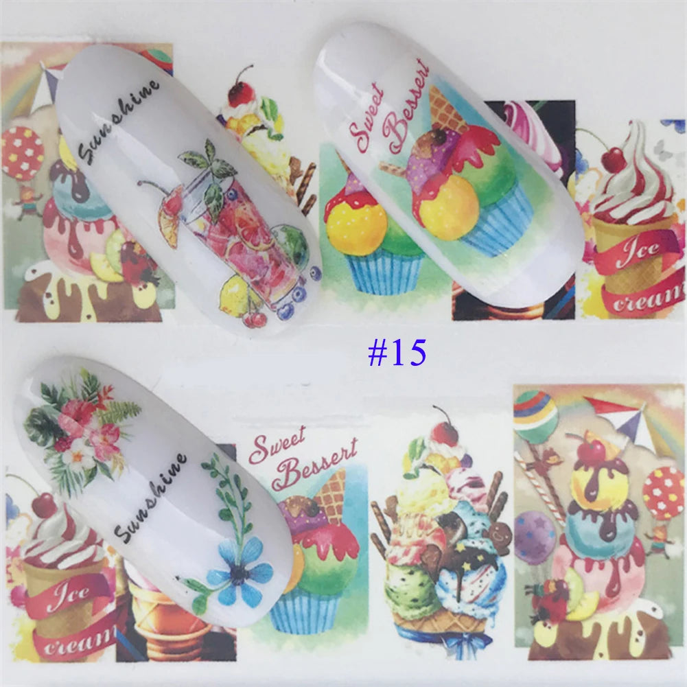 Nail Water Stickers – 3D Flower & Flamingo DIY Art