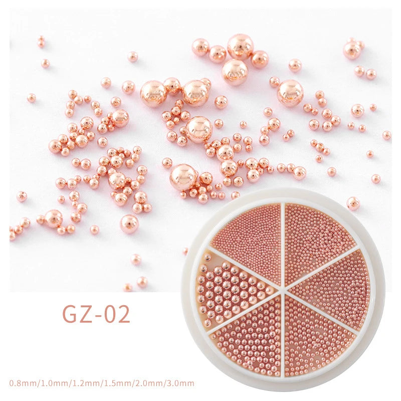 Metal Nail Caviar Beads for 3D Nail Art Designs