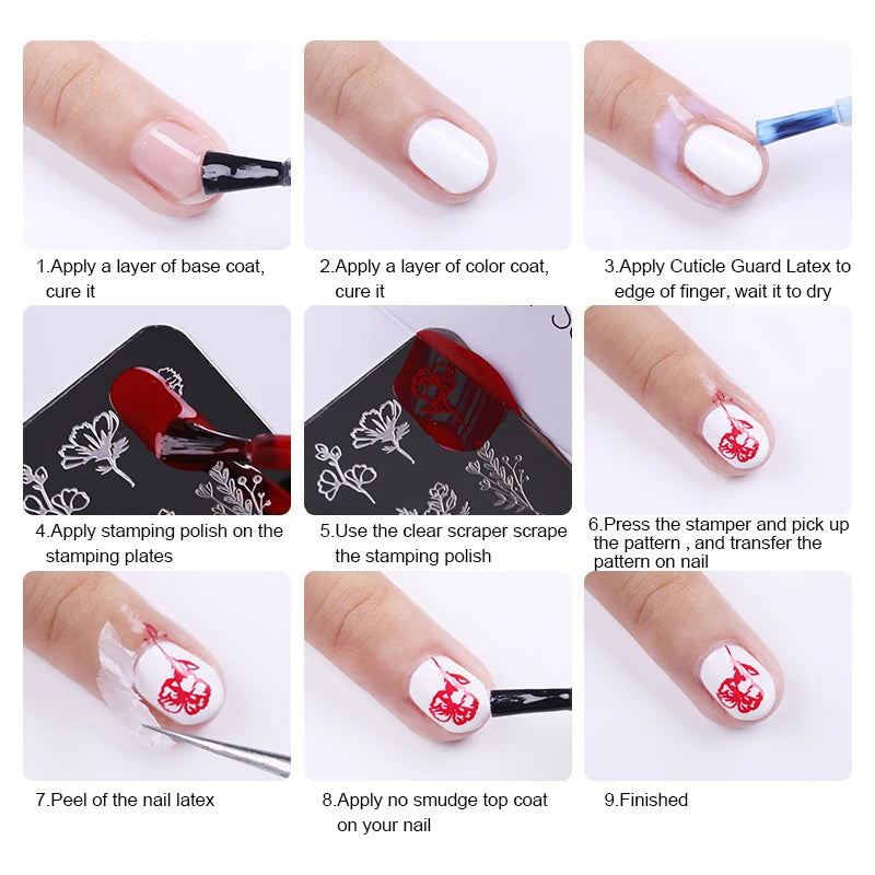 NICOLE DIARY Stamping Polish – Black, White & Color Options