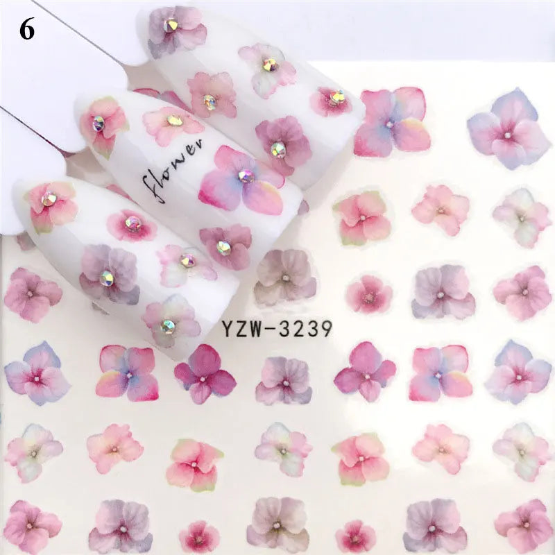 Nail Water Stickers – 3D Flower & Flamingo DIY Art