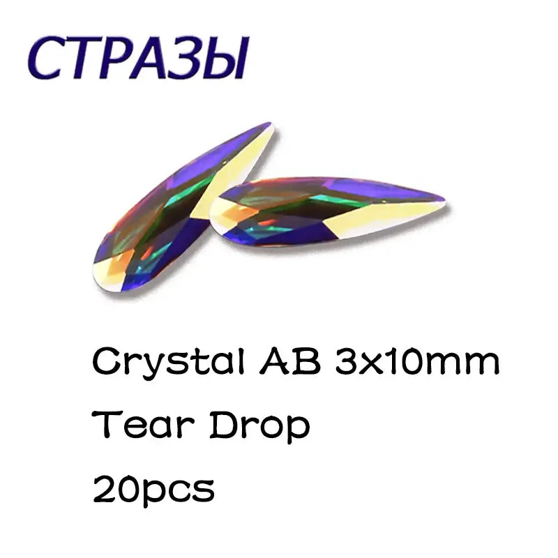 Raindrop Nail Rhinestones – Flatback Glitter Glass 3D Nail Charms