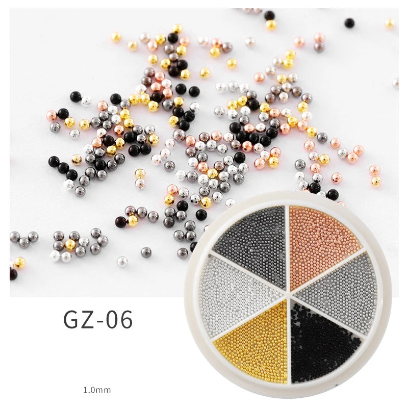 Metal Nail Caviar Beads for 3D Nail Art Designs