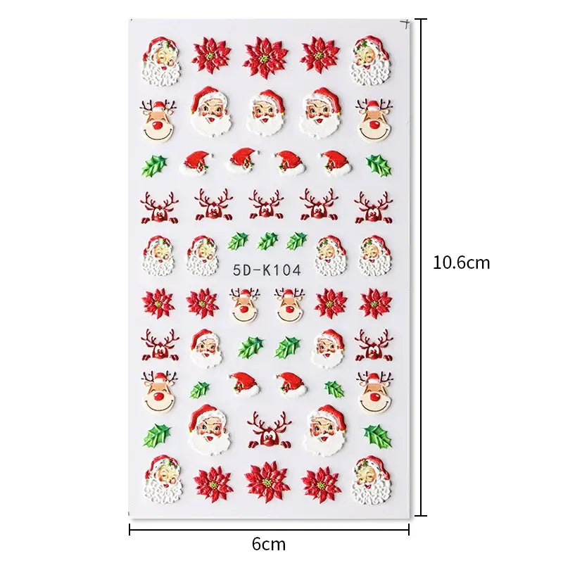 5D Snowflake Nail Stickers – Winter & Christmas Nail Art Decals