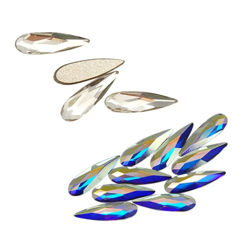 Raindrop Nail Rhinestones – Flatback Glitter Glass 3D Nail Charms