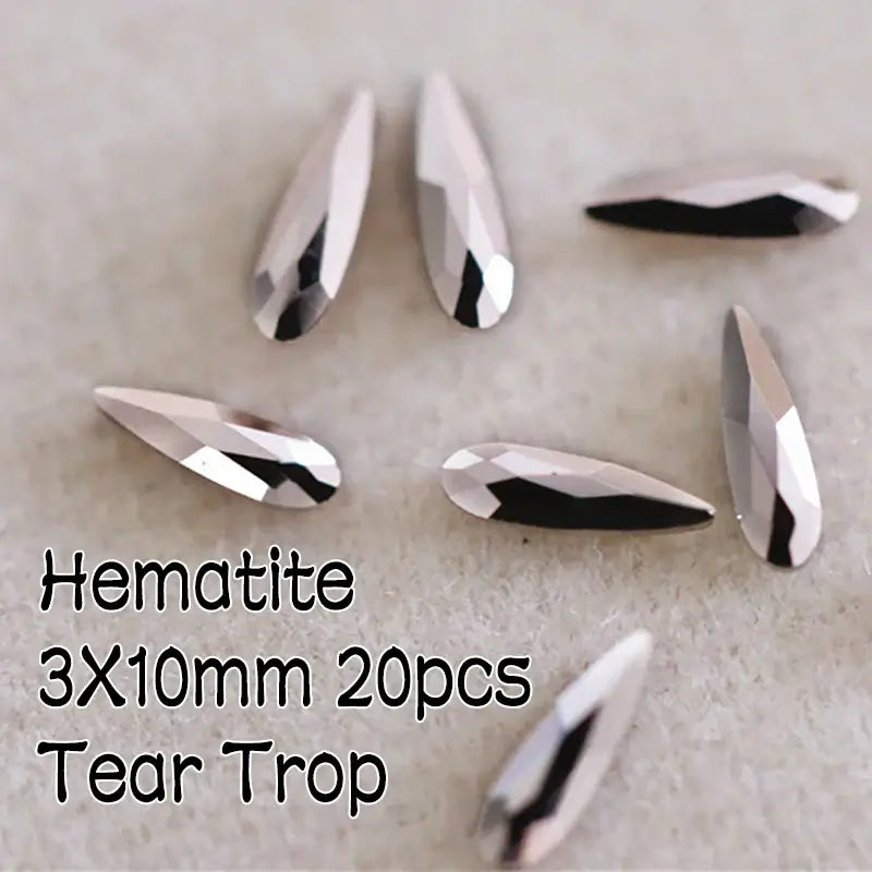 Raindrop Nail Rhinestones – Flatback Glitter Glass 3D Nail Charms