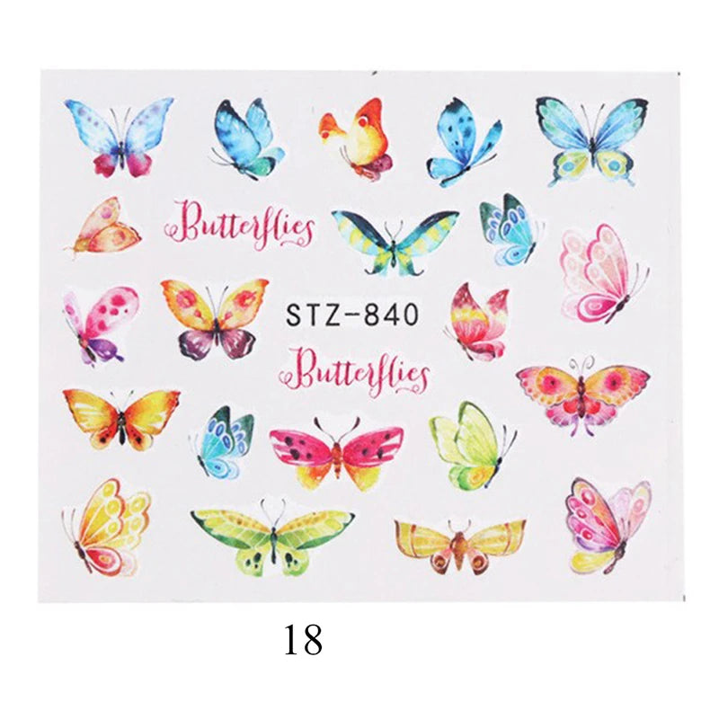 Nail Water Stickers – 3D Flower & Flamingo DIY Art