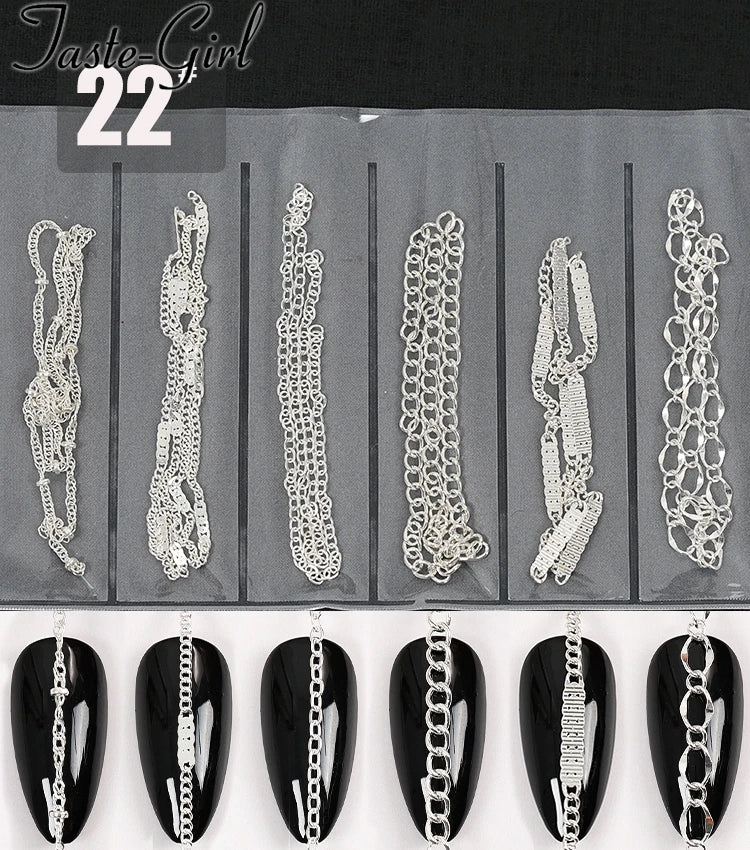 Nail Art Chains Mixed Gold & Silver – 3D Nail Art Decorations