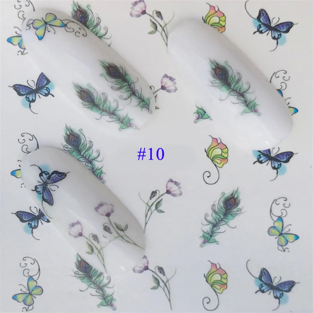 Nail Water Stickers – 3D Flower & Flamingo DIY Art
