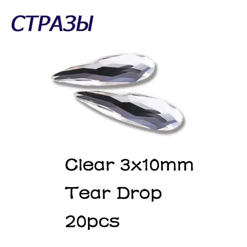Raindrop Nail Rhinestones – Flatback Glitter Glass 3D Nail Charms