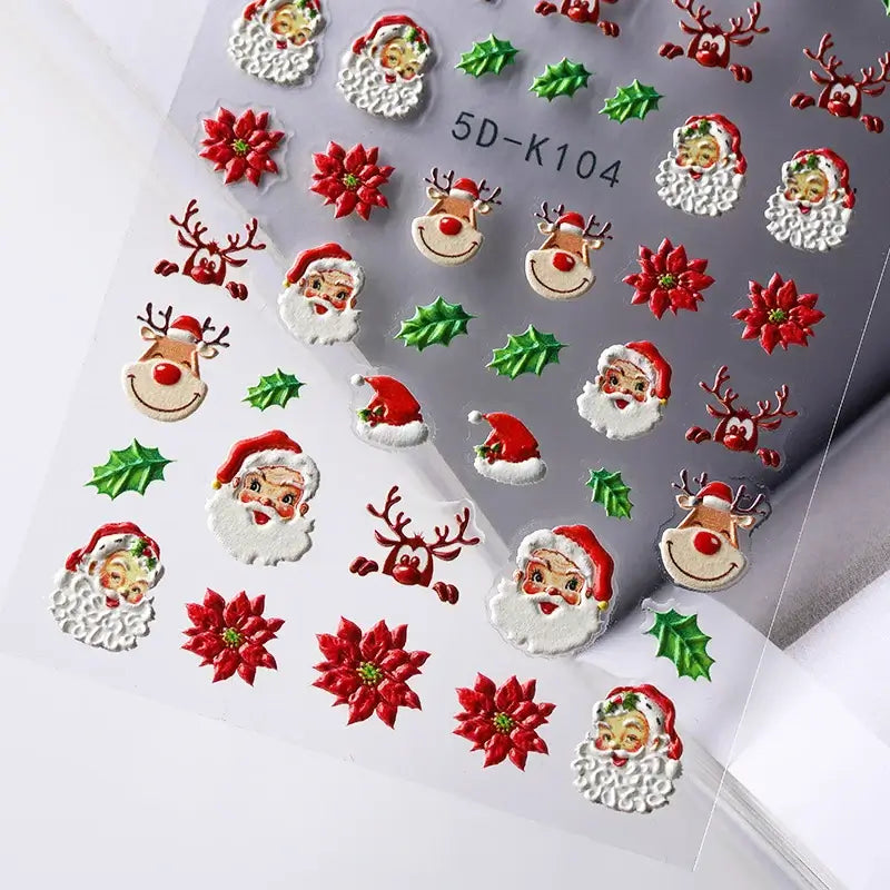 5D Snowflake Nail Stickers – Winter & Christmas Nail Art Decals