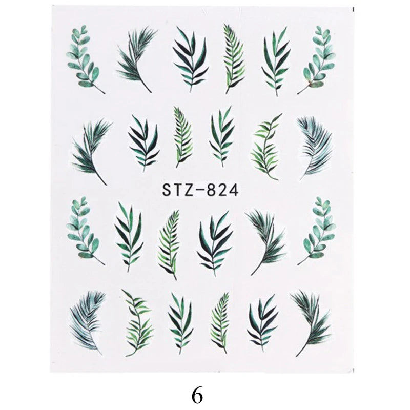 Nail Water Stickers – 3D Flower & Flamingo DIY Art