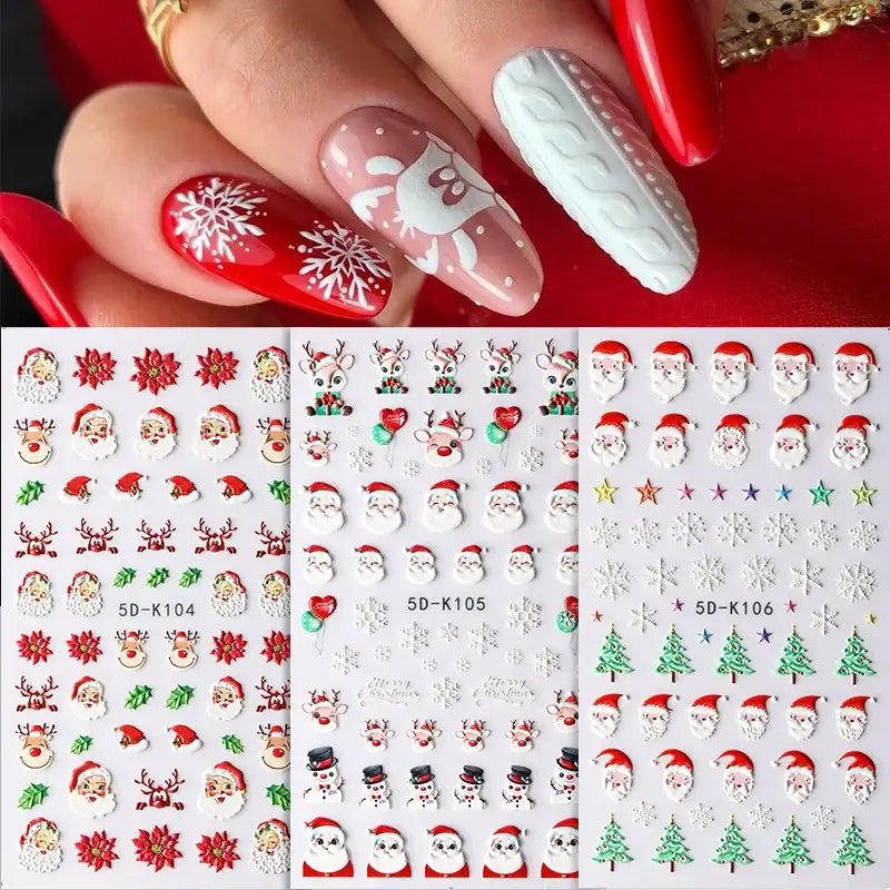 5D Snowflake Nail Stickers – Winter & Christmas Nail Art Decals