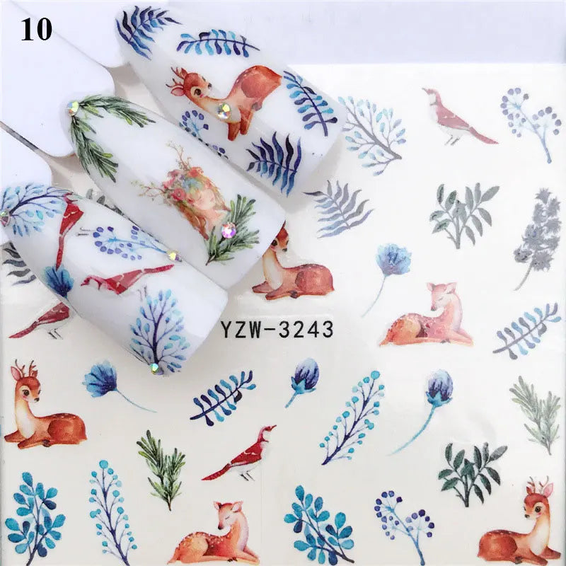 Nail Water Stickers – 3D Flower & Flamingo DIY Art