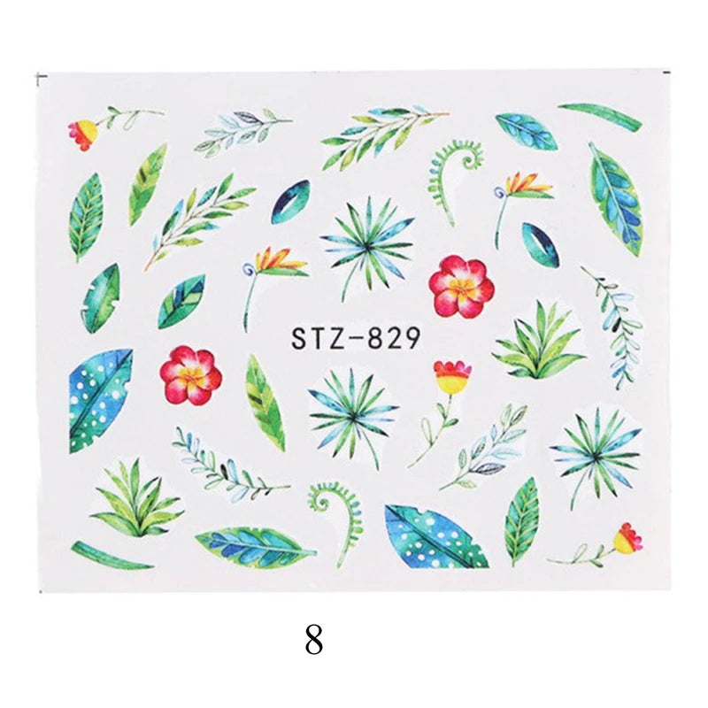 Nail Water Stickers – 3D Flower & Flamingo DIY Art