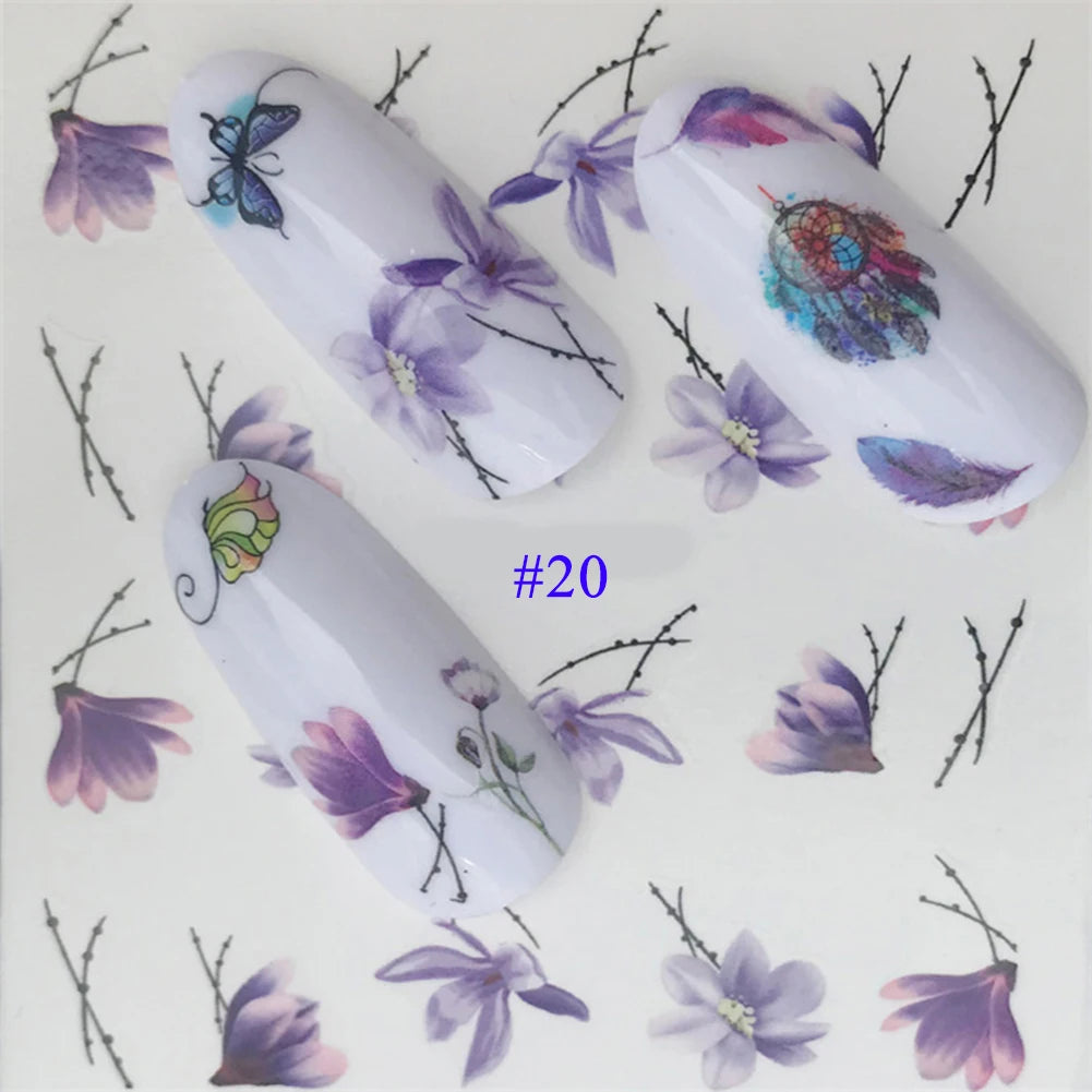 Nail Water Stickers – 3D Flower & Flamingo DIY Art