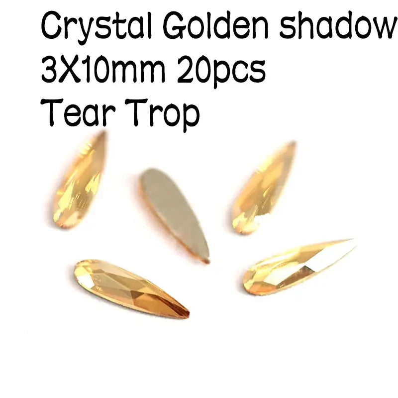 Raindrop Nail Rhinestones – Flatback Glitter Glass 3D Nail Charms