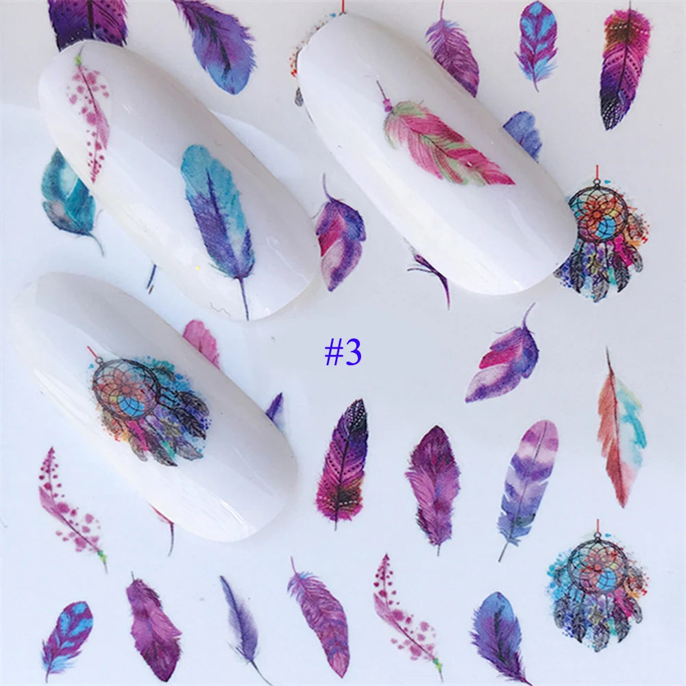 Nail Water Stickers – 3D Flower & Flamingo DIY Art
