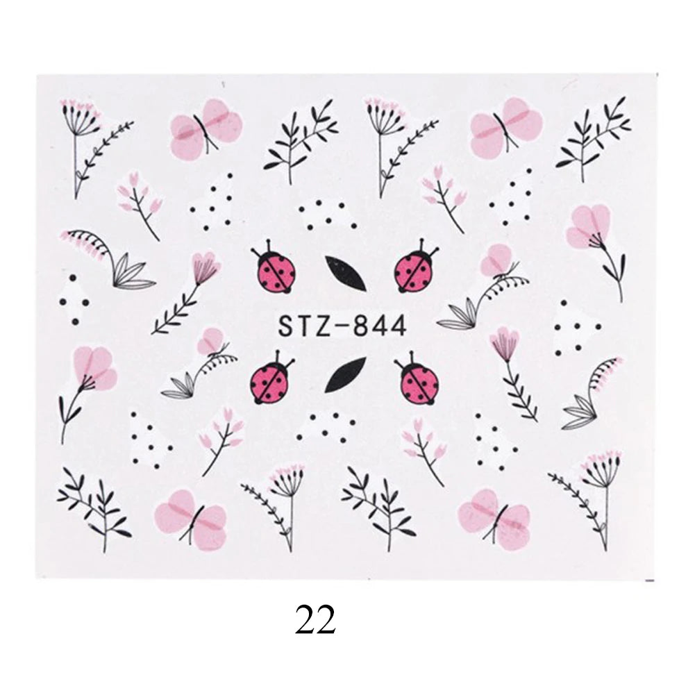 Nail Water Stickers – 3D Flower & Flamingo DIY Art