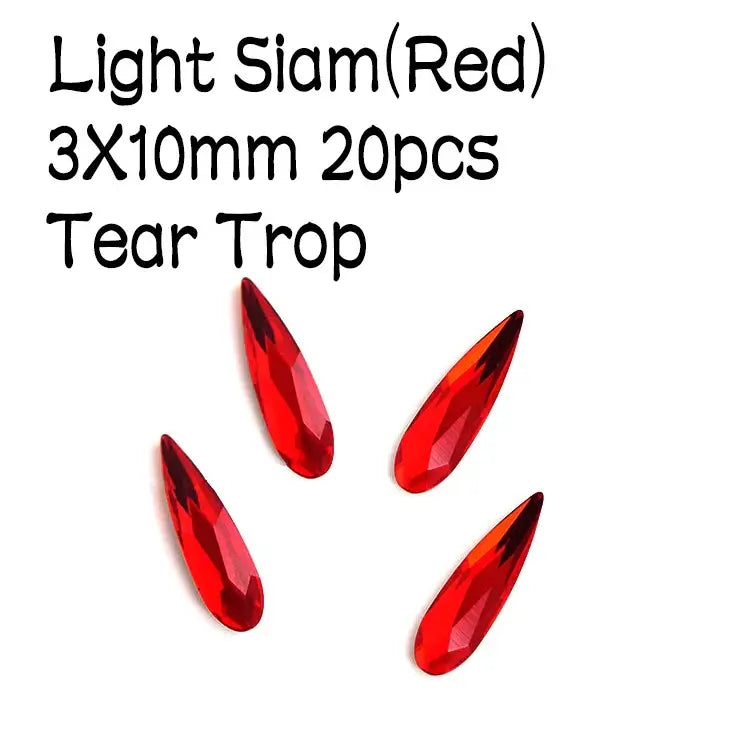 Raindrop Nail Rhinestones – Flatback Glitter Glass 3D Nail Charms