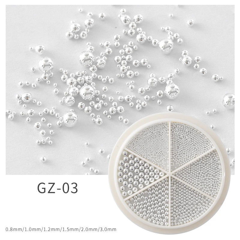 Metal Nail Caviar Beads for 3D Nail Art Designs