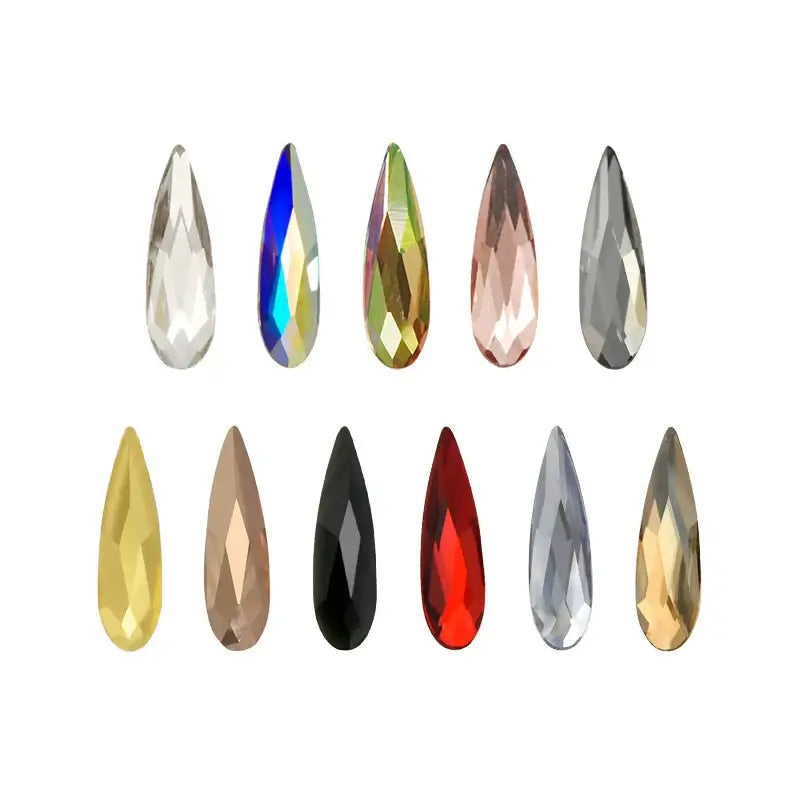 Raindrop Nail Rhinestones – Flatback Glitter Glass 3D Nail Charms