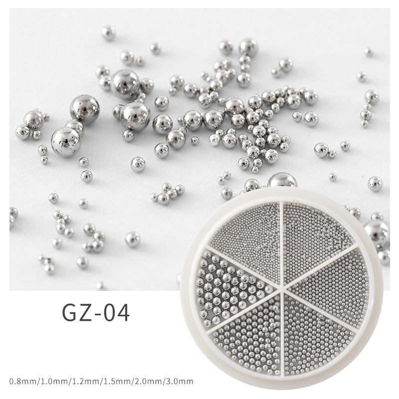 Metal Nail Caviar Beads for 3D Nail Art Designs