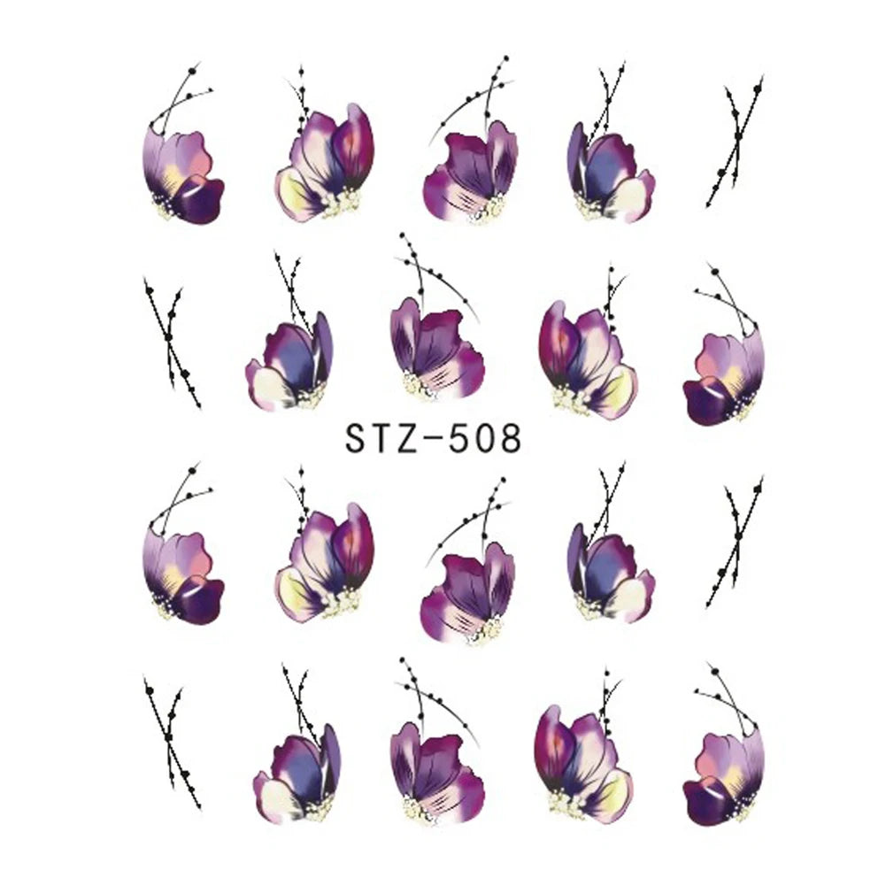 Nail Water Stickers – 3D Flower & Flamingo DIY Art