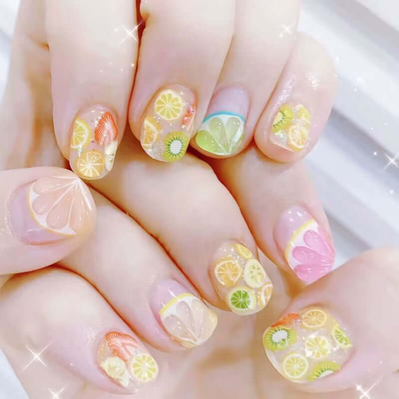 fruit slice nail art sequins