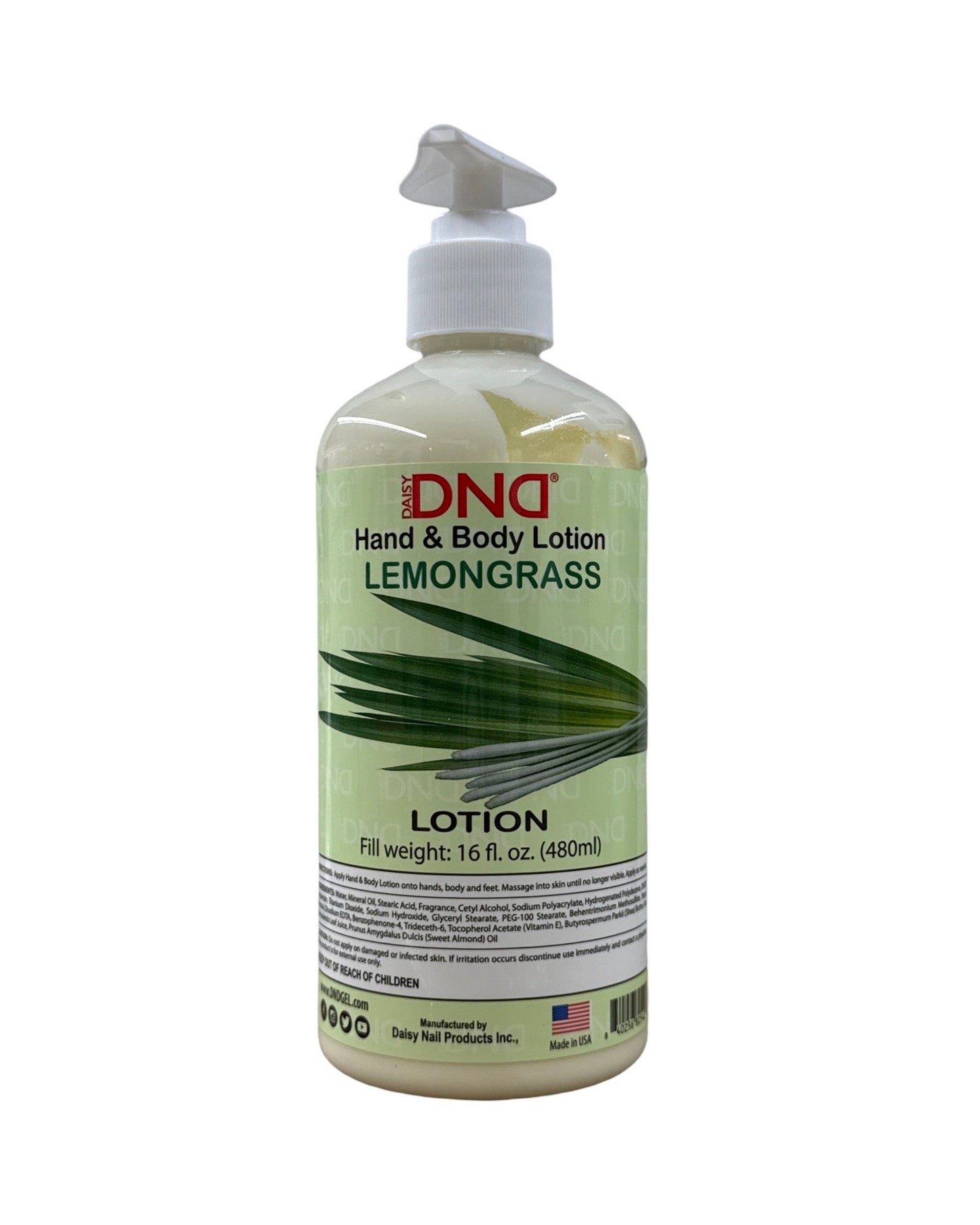 DND Hand & Body Lotion Lemongrass 16oz - w/Pump