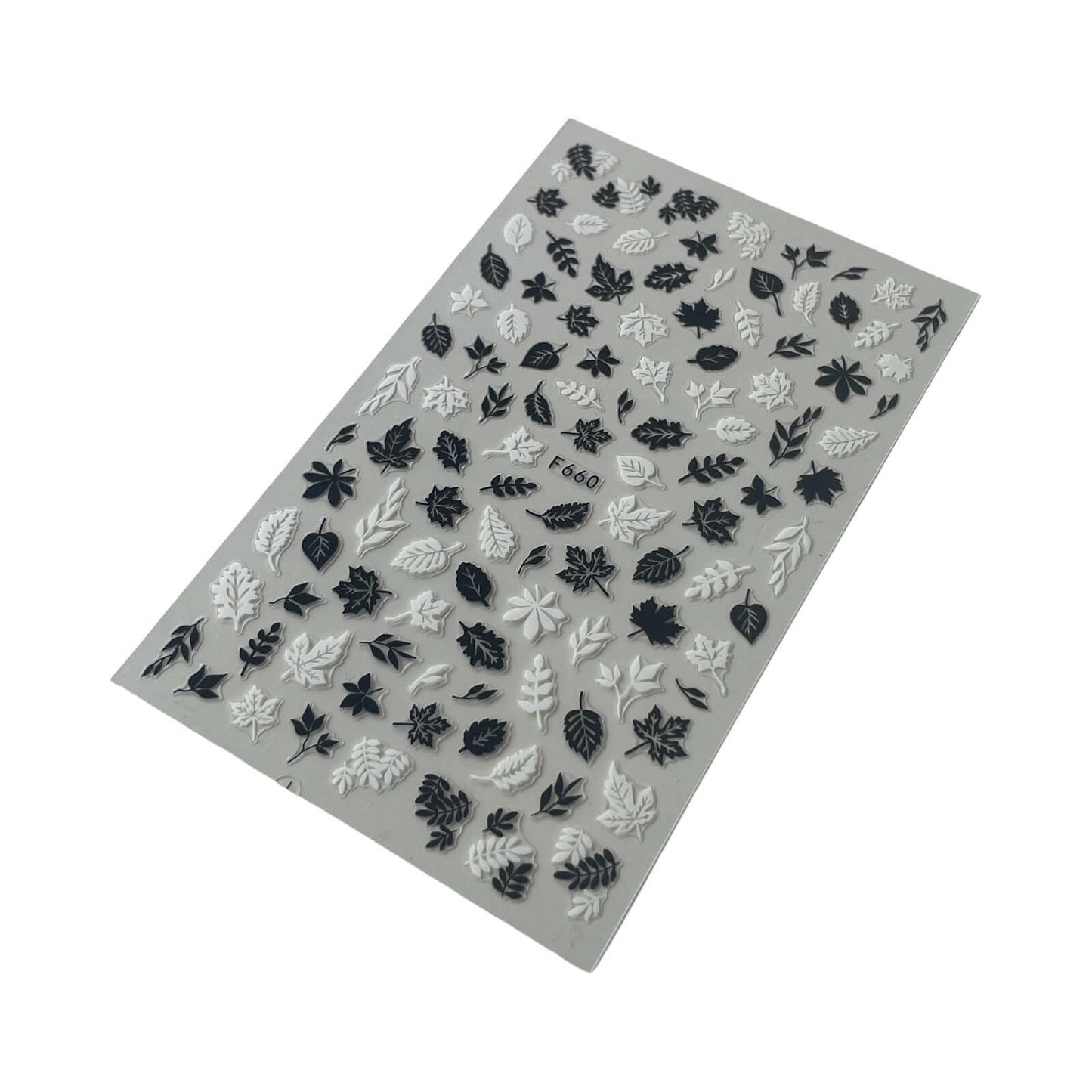 Black & White Autumn Leaf Nail Stickers