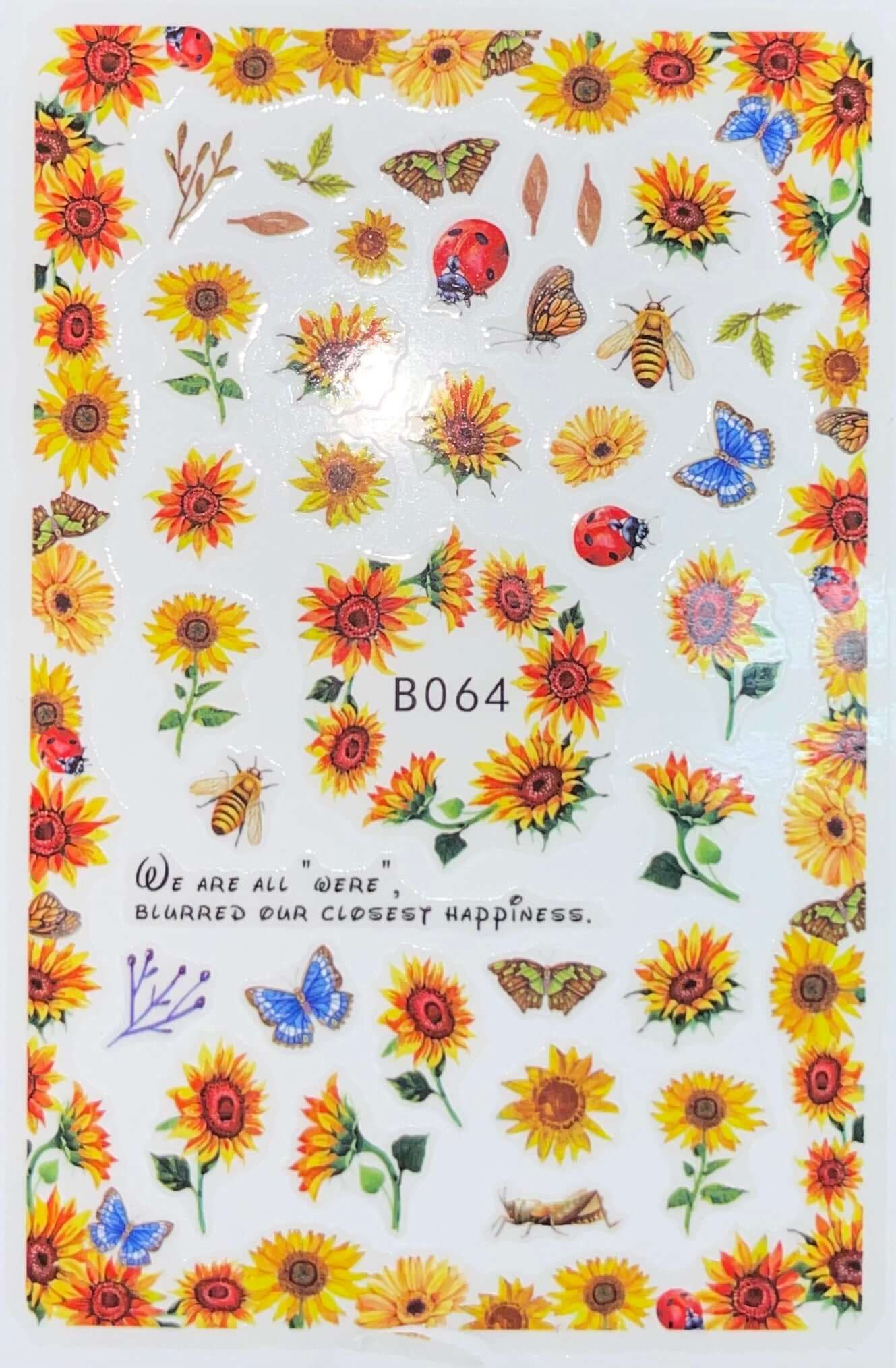 sunflower nail art stickers