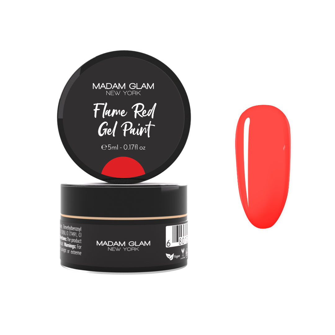 MADAM GLAM - Flame Red Gel Paint - FLAMING RED GEL
