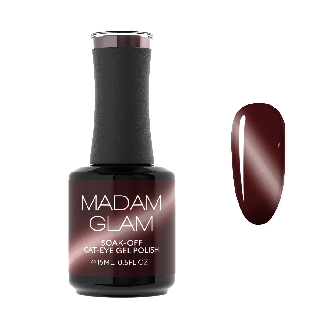 RED CAT EYE GEL POLISH - Cherry Mocha - MADAM GLAM