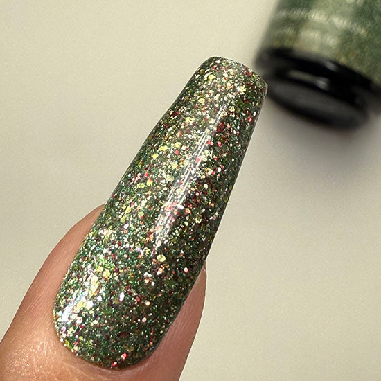MADAM GLAM - Glam Mistletoe - GREEN GLITTER GEL NAIL POLISH