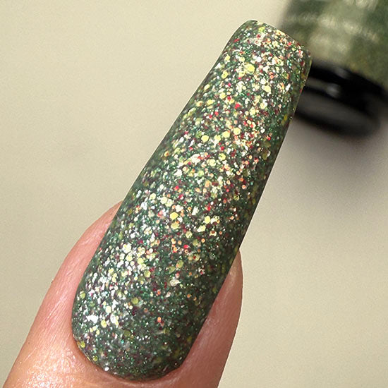 MADAM GLAM - Glam Mistletoe - GREEN GLITTER GEL NAIL POLISH