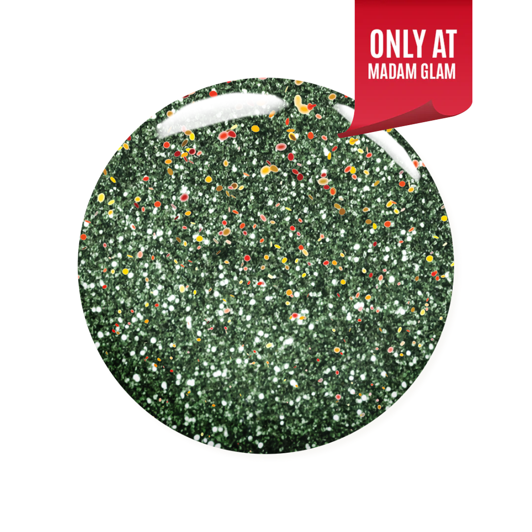 MADAM GLAM - Glam Mistletoe - GREEN GLITTER GEL NAIL POLISH