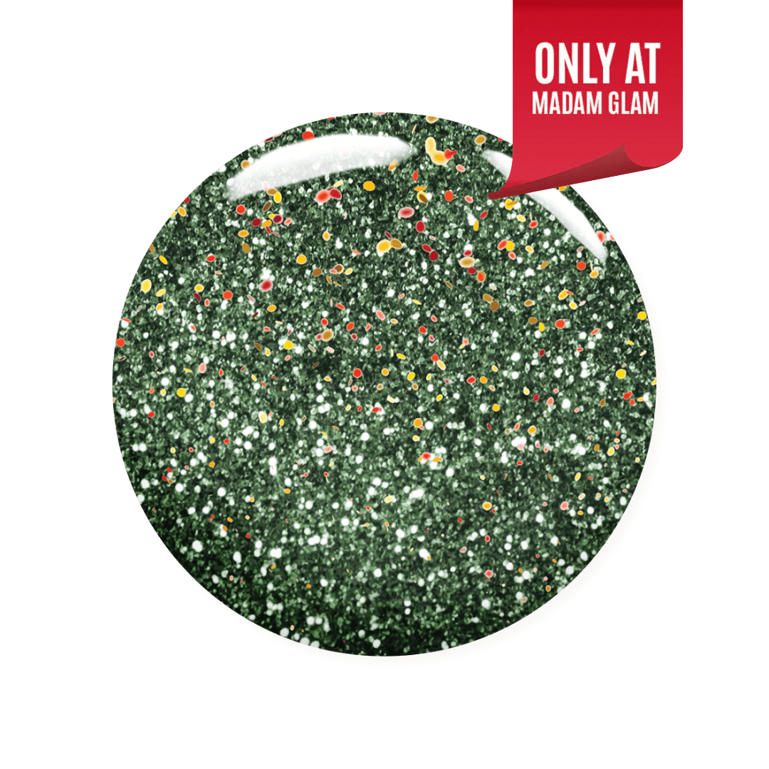 GREEN GLITTER GEL NAIL POLISH