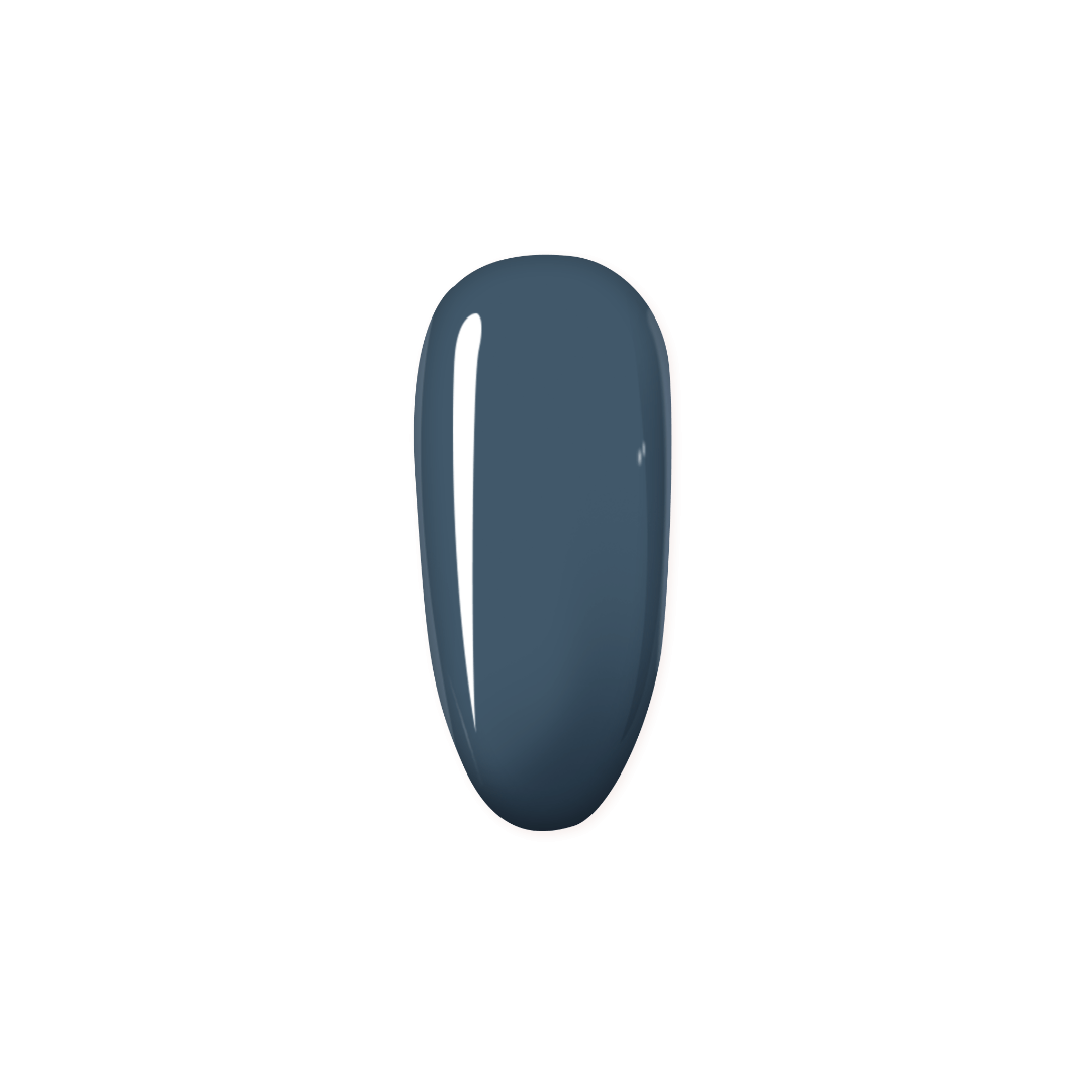 Blue nail polish on a white background